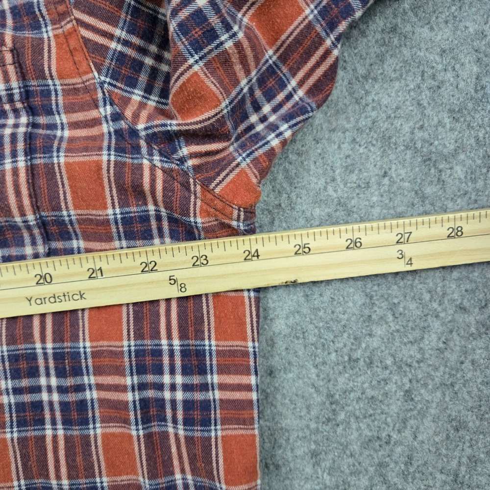 The Normal Brand Flannel Shirt Mens XL Orange Blue Plaid Button Down Long Sleeve - Picture 12 of 15